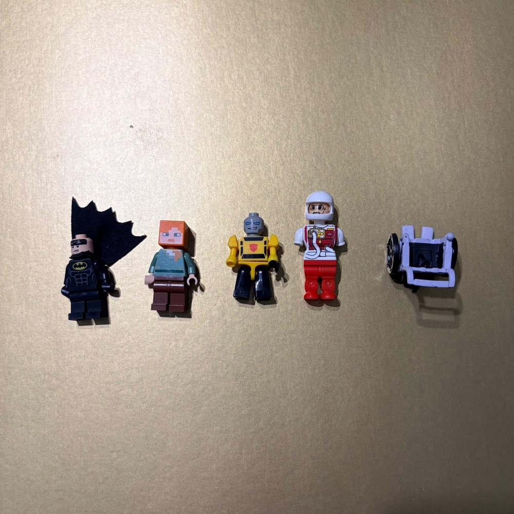 Assorted Minifigures Lot Batman Minecraft Alex Transformers Wheelchair Accessory - Picture 3 of 4